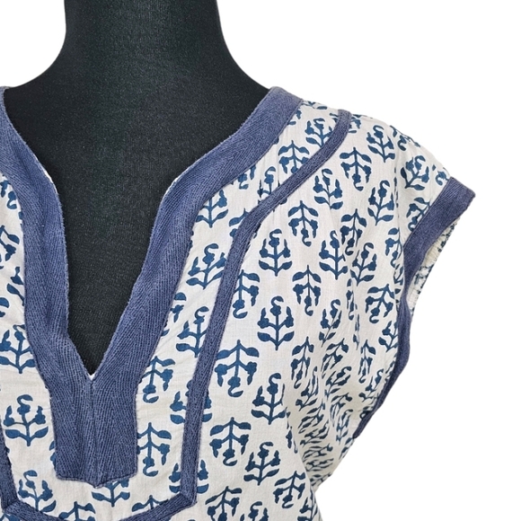 Madison Mathews Women Tunic Medium White V-Neck Beachy Vacation Cover Up Light - Picture 8 of 14